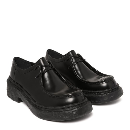 Black Leather Vamonos Lace-Up Shoes