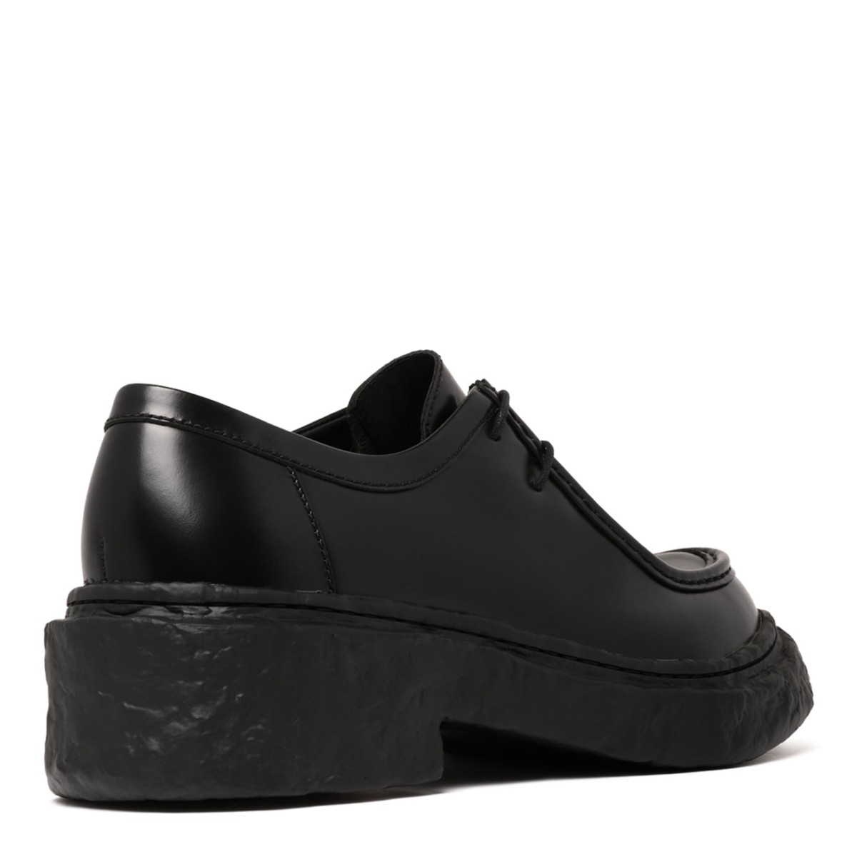 Black Leather Vamonos Lace-Up Shoes