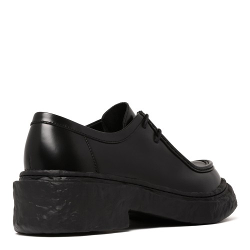 Black Leather Vamonos Lace-Up Shoes