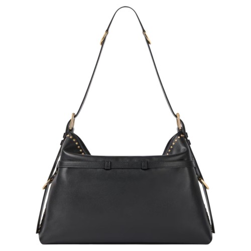 Black Medium Voyou Bag In Leather With Studs 2