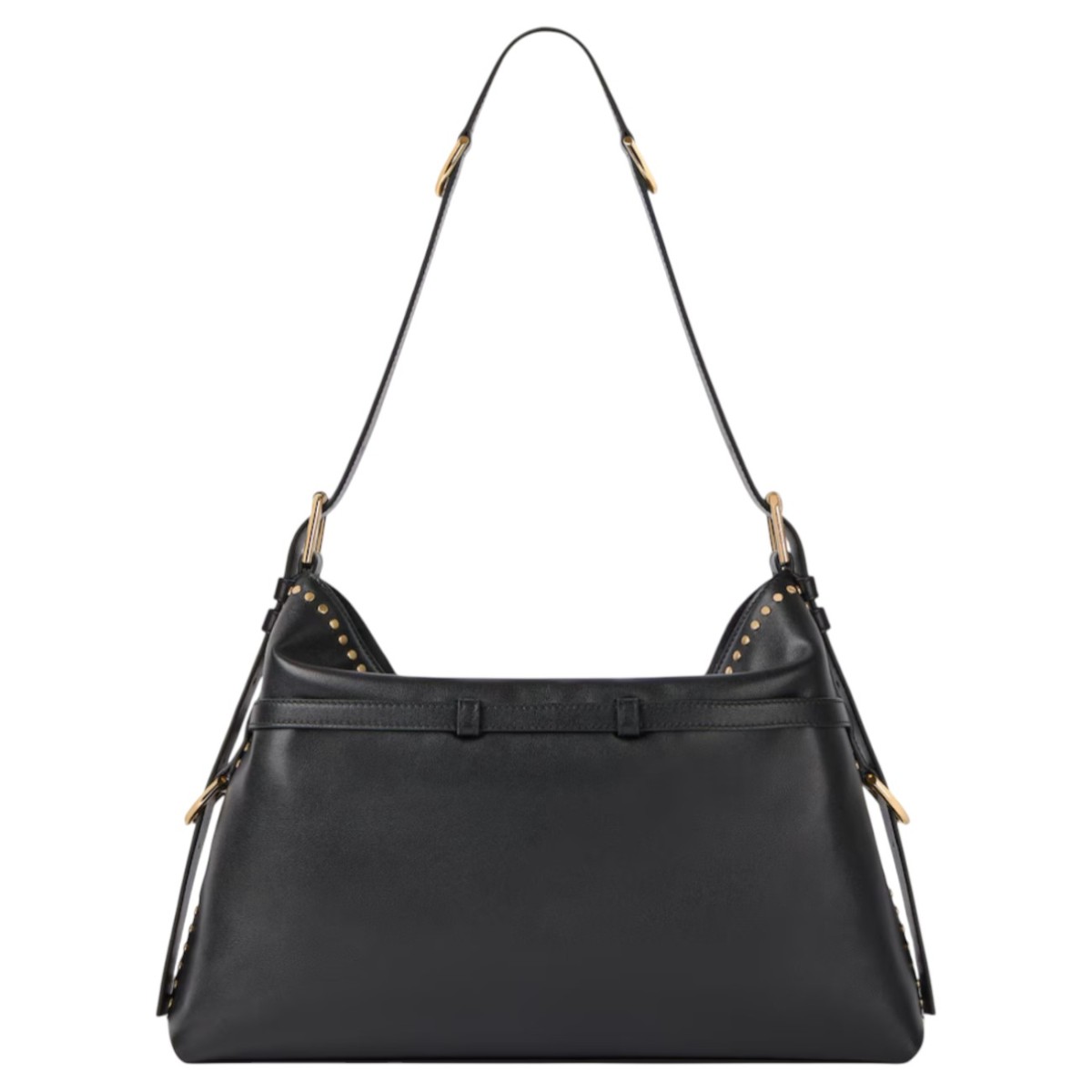 Black Medium Voyou Bag In Leather With Studs