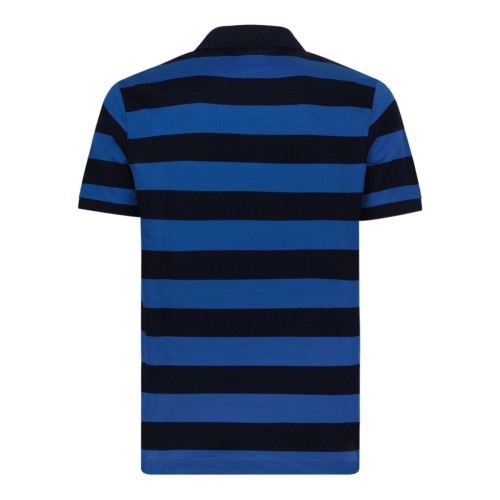 Navy Blue and Blue Striped Polo Shirt