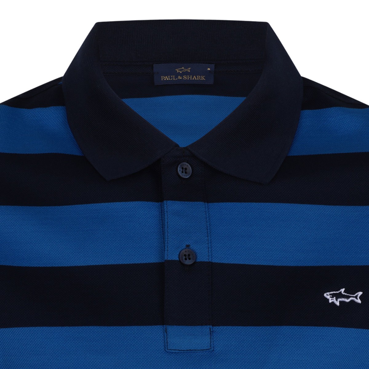 Navy Blue and Blue Striped Polo Shirt
