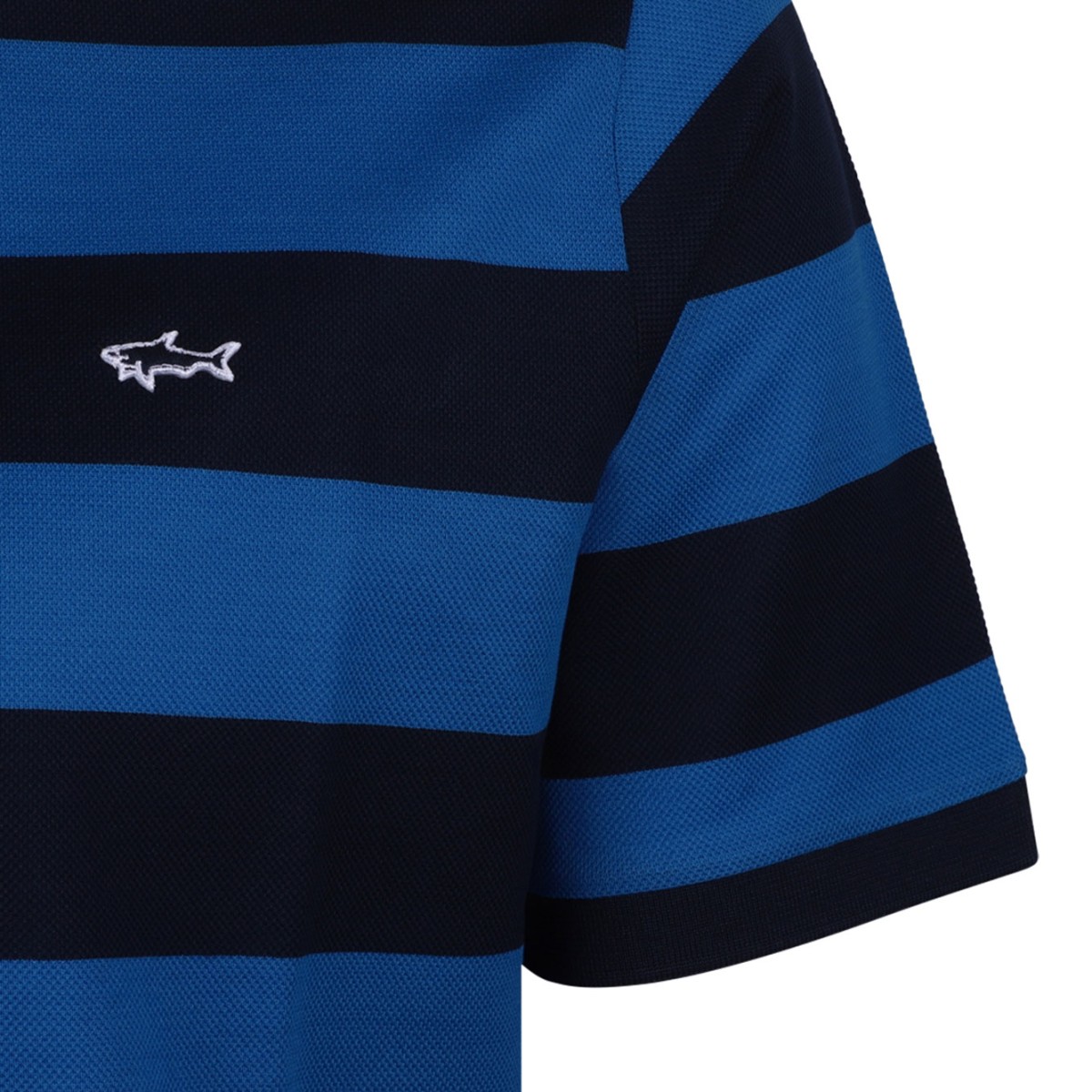 Navy Blue and Blue Striped Polo Shirt