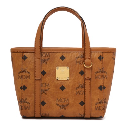 Cognac Toni Top-Zip Shopper in Visetos
