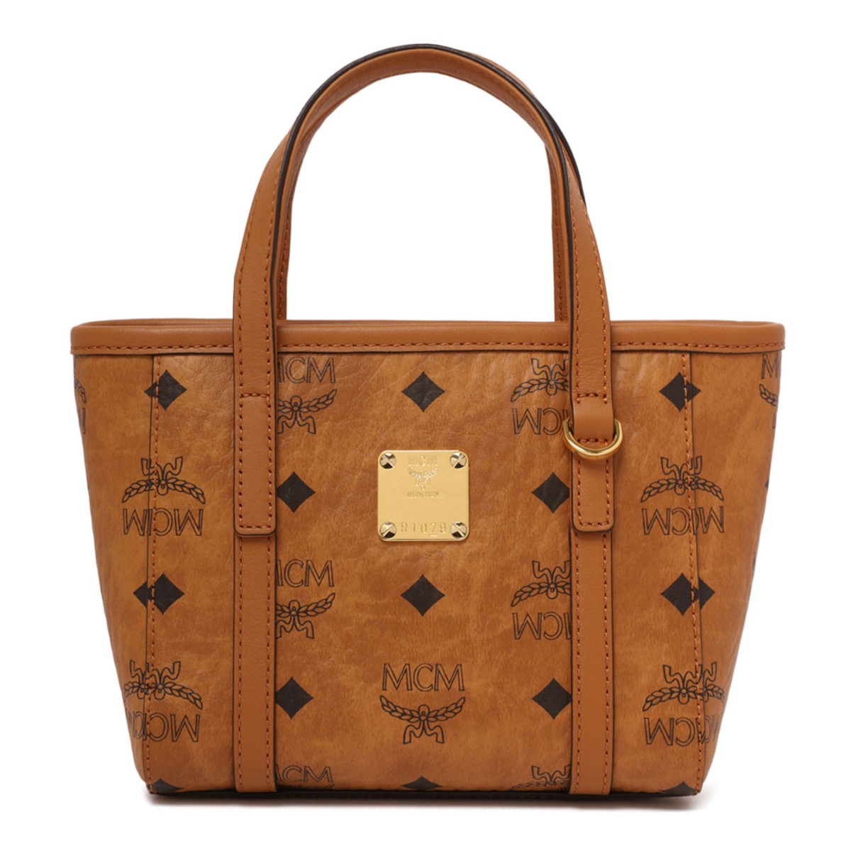 Cognac Toni Top-Zip Shopper in Visetos
