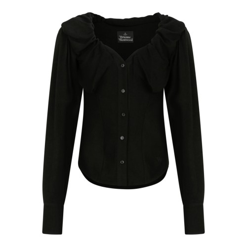 Draped Black Kendall Shirt