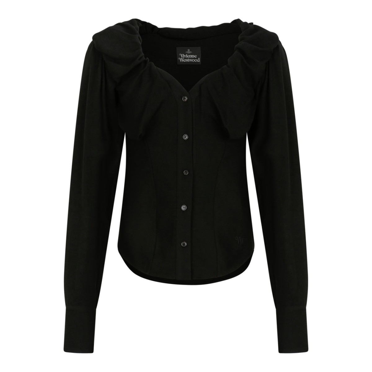 Draped Black Kendall Shirt