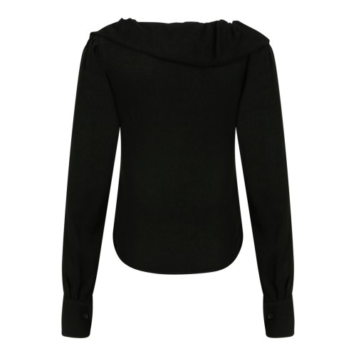 Draped Black Kendall Shirt 2