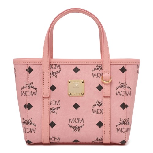 Soft Pink Toni Top-Zip Shopper in Visetos