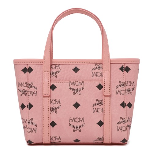 Soft Pink Toni Top-Zip Shopper in Visetos