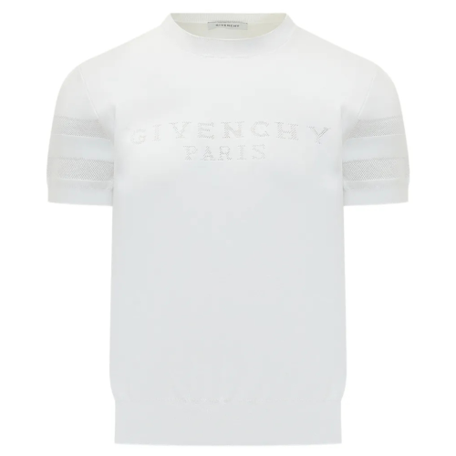 White Mesh Panel Sweater