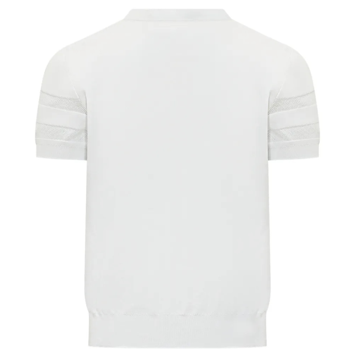 White Mesh Panel Sweater