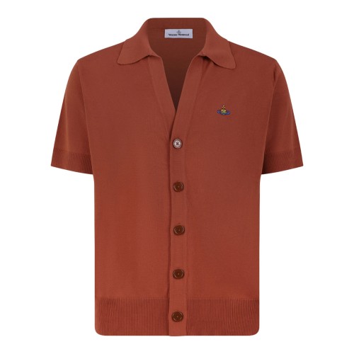 Dark Red V-Neck Cardigan