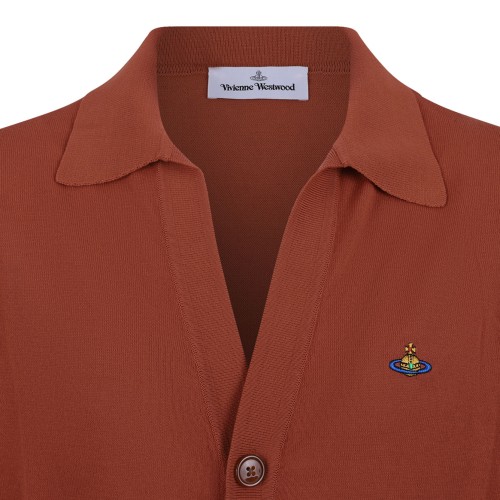 Dark Red V-Neck Cardigan