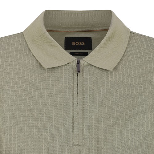Zip-Neck Polo Shirt In Cotton And Silk