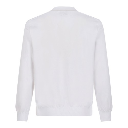White Cotton Crew Neck Sweater 2