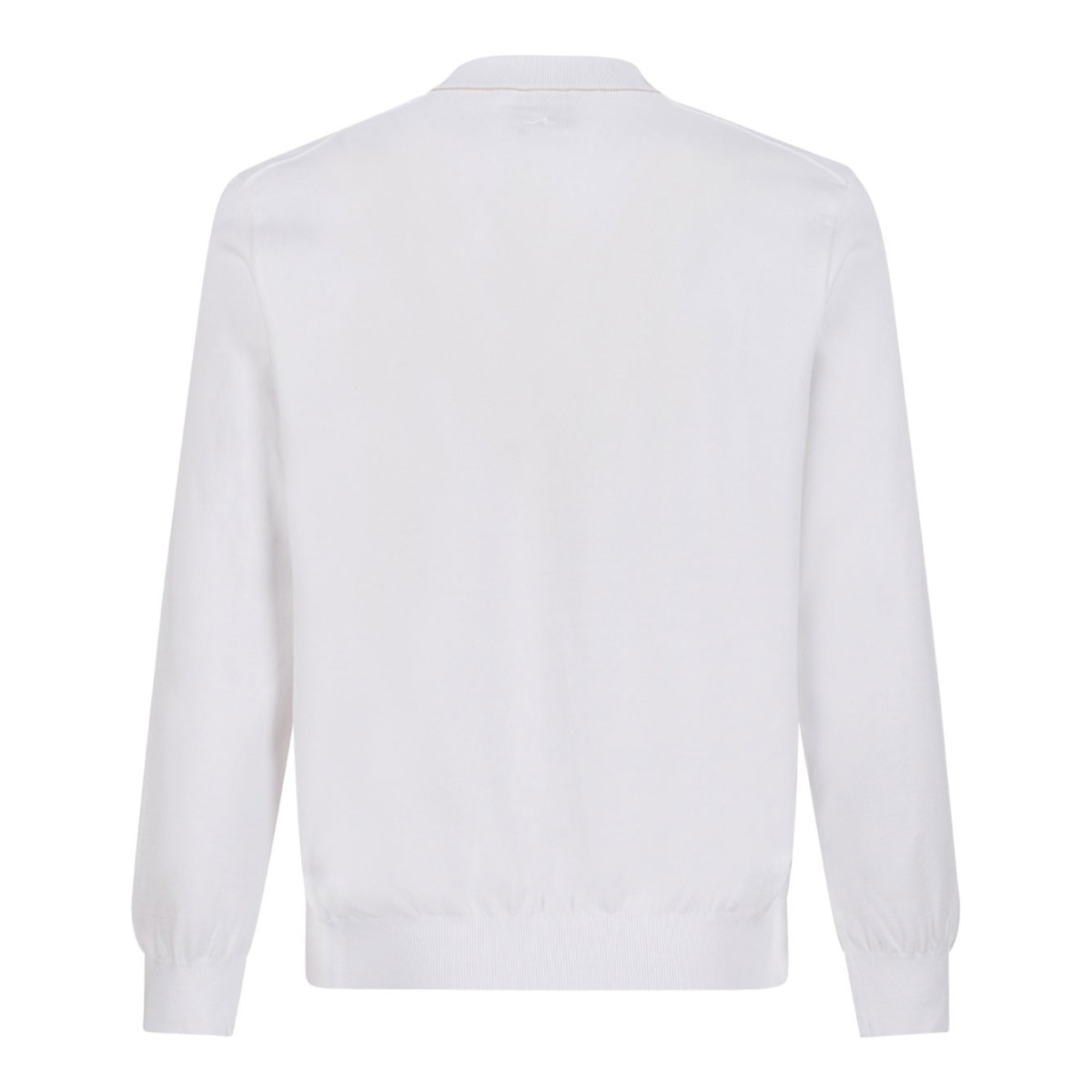 White Cotton Crew Neck Sweater