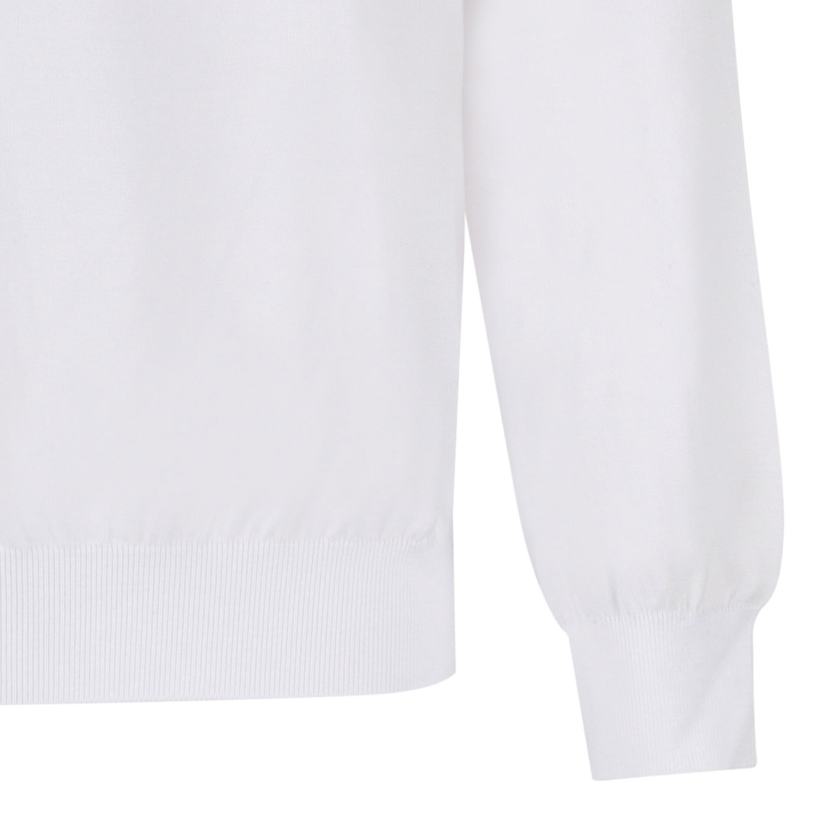 White Cotton Crew Neck Sweater