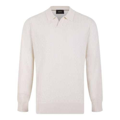 White Silk Polo Shirt