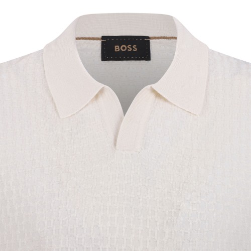White Silk Polo Shirt