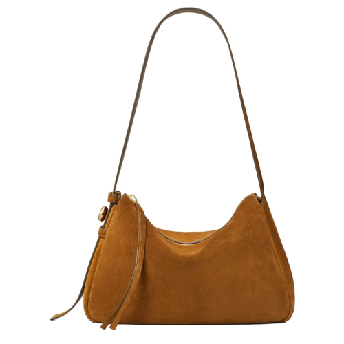 Caramel Suede Romy Shoulder Bag