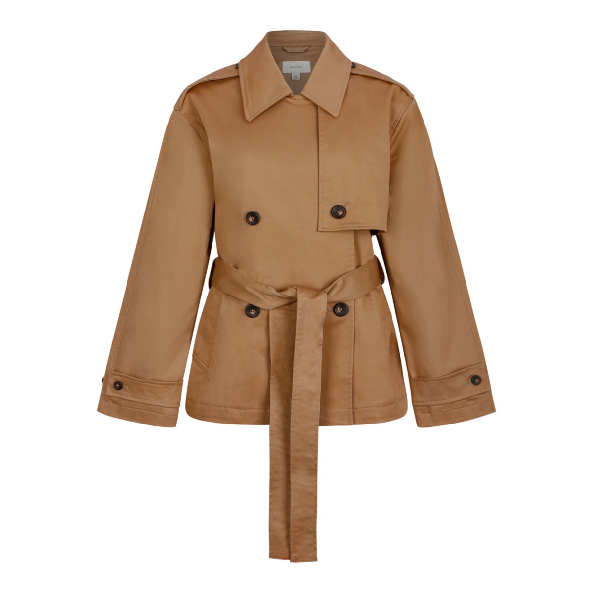 Tiger Eyes Cotton Twill Short Trench Coat