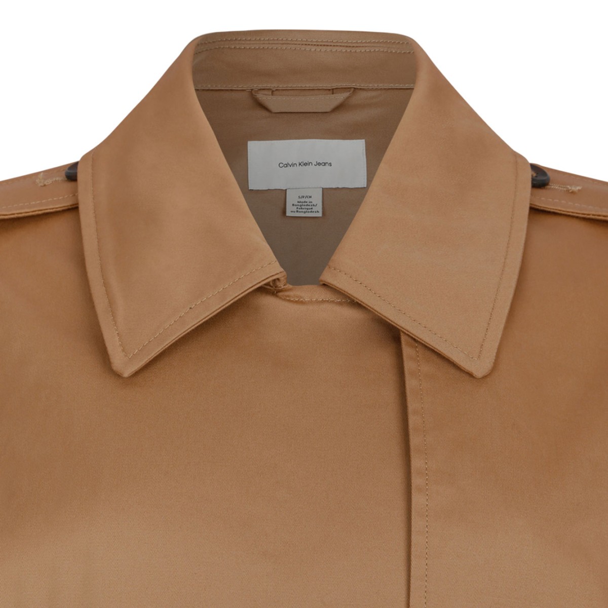 Tiger Eyes Cotton Twill Short Trench Coat