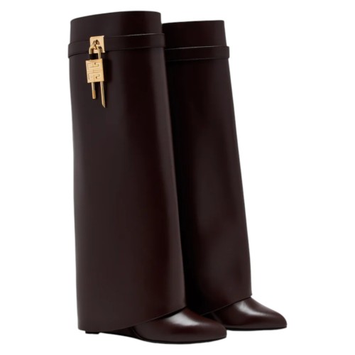 Bordeaux Shark Lock Boots