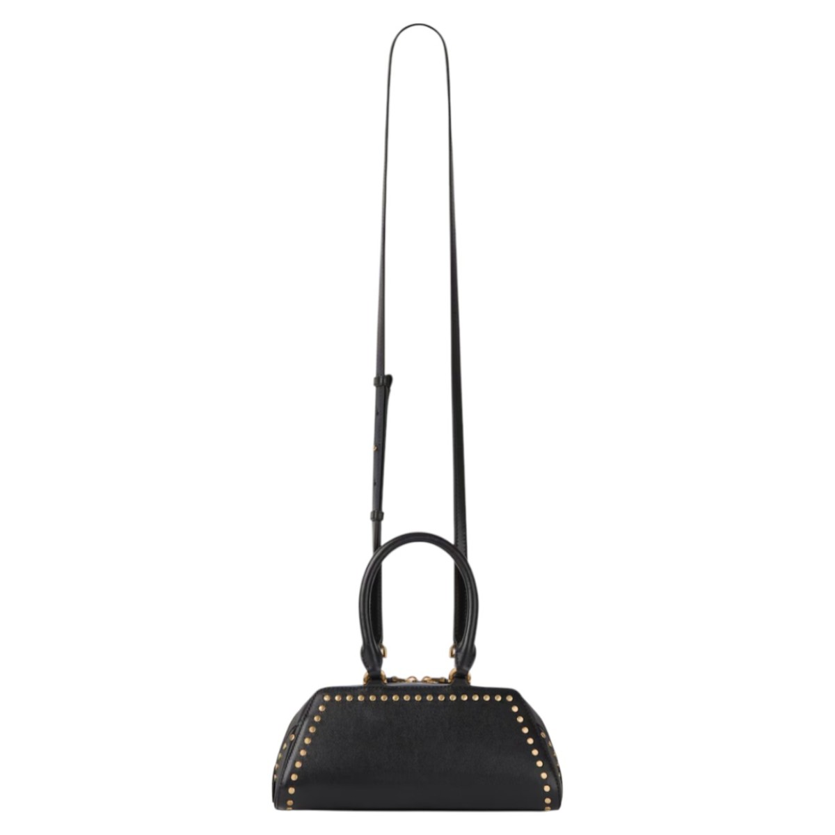 Black Mini Antigona East-West Bag In Box Leather With Studs Detail