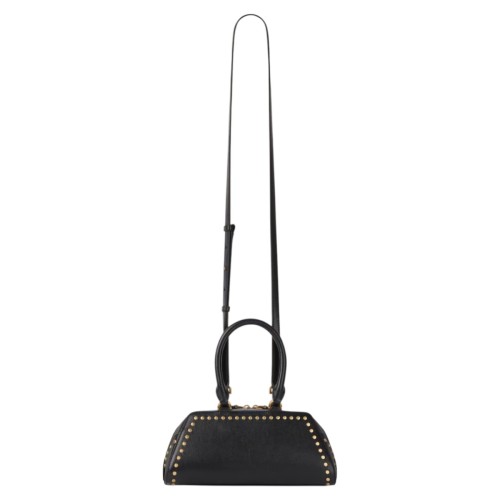 Black Mini Antigona East-West Bag In Box Leather With Studs Detail