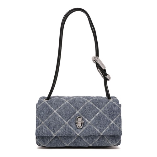 The Quilted Denim Mini Dual Shoulder Bag