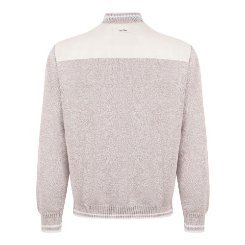 Bi-Colour Buttoned Knit Jacket