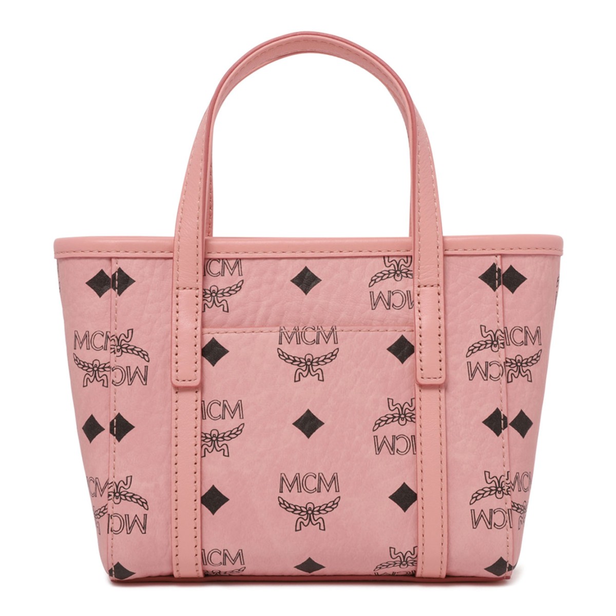 Soft Pink Toni Top-Zip Shopper in Visetos