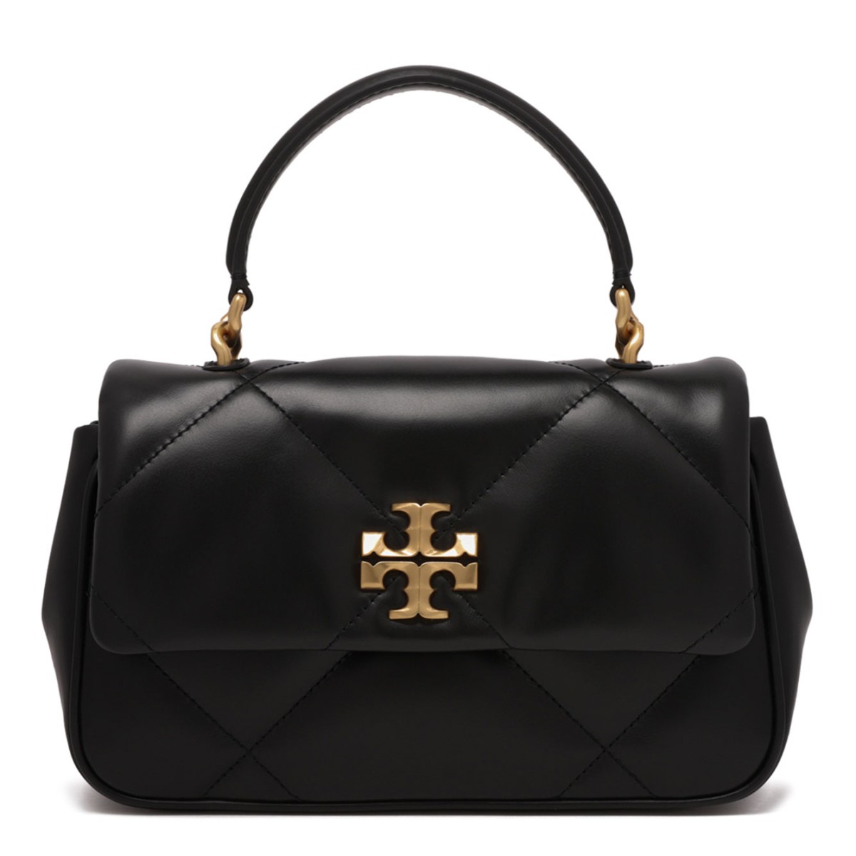 Black Leather Quilted Kira Diamond Bag