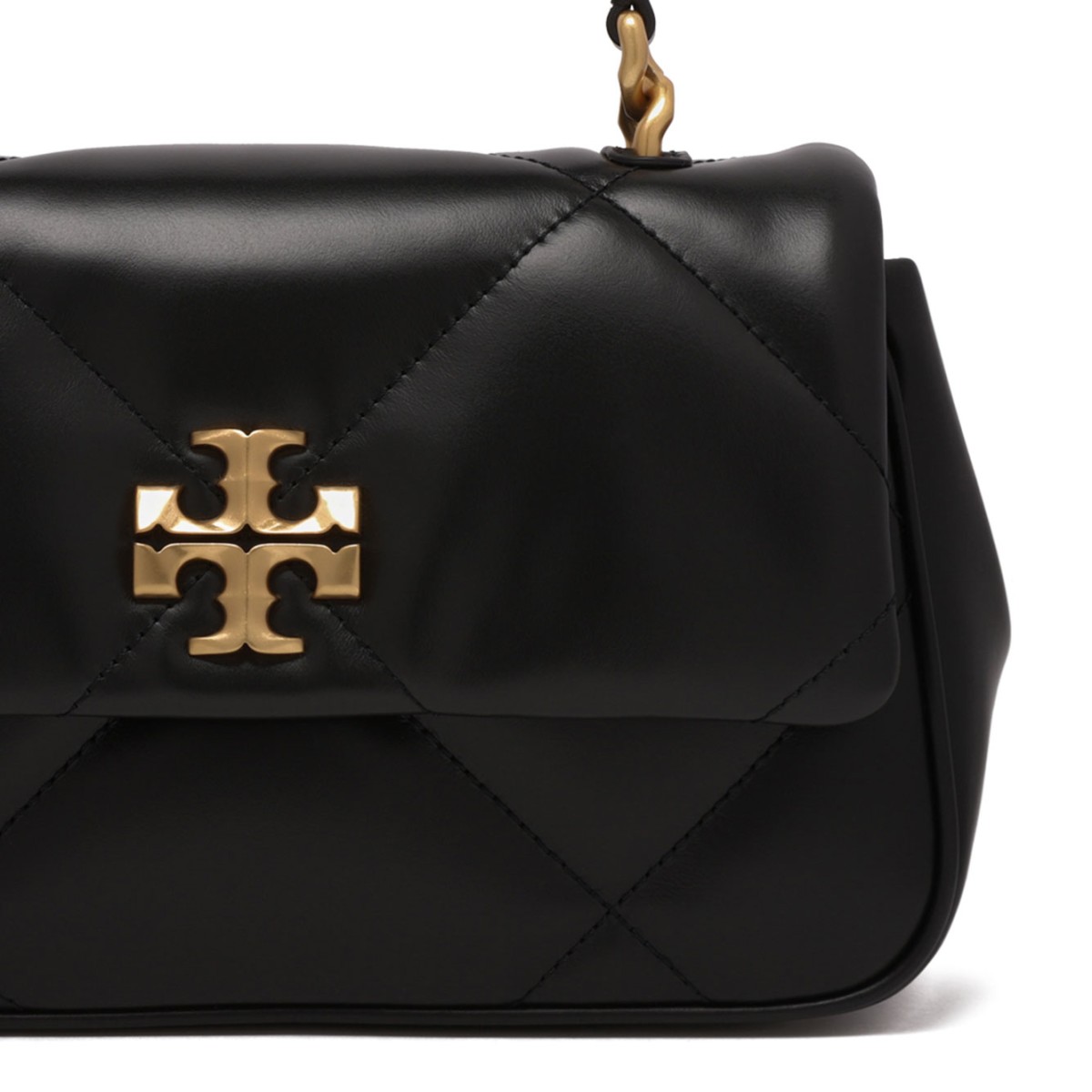 Black Leather Quilted Kira Diamond Bag