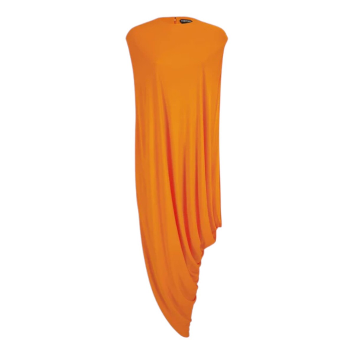 Orange Fluorescent Asymmetric Sleeveless Dress