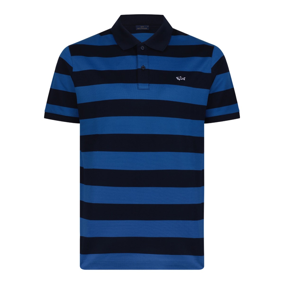 Navy Blue and Blue Striped Polo Shirt