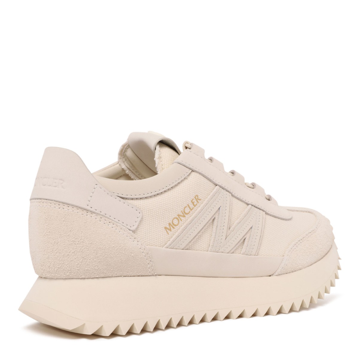 Pacey2 White Leather and Fabric Sneakers