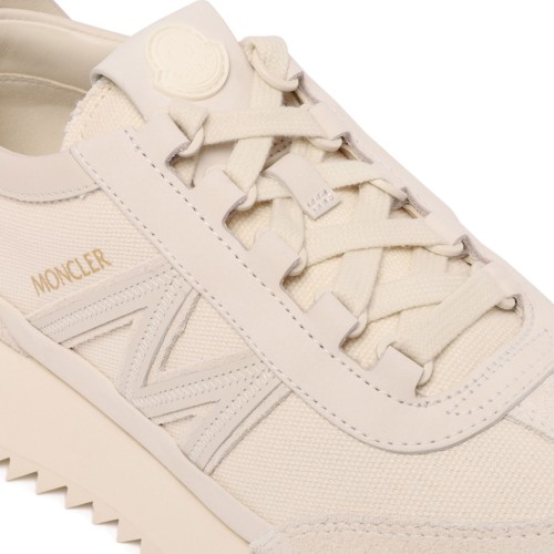 Pacey2 White Leather and Fabric Sneakers