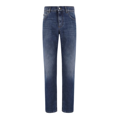 Indigo Blue Logo-Plaque Jeans