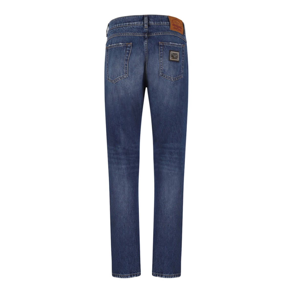 Indigo Blue Logo-Plaque Jeans
