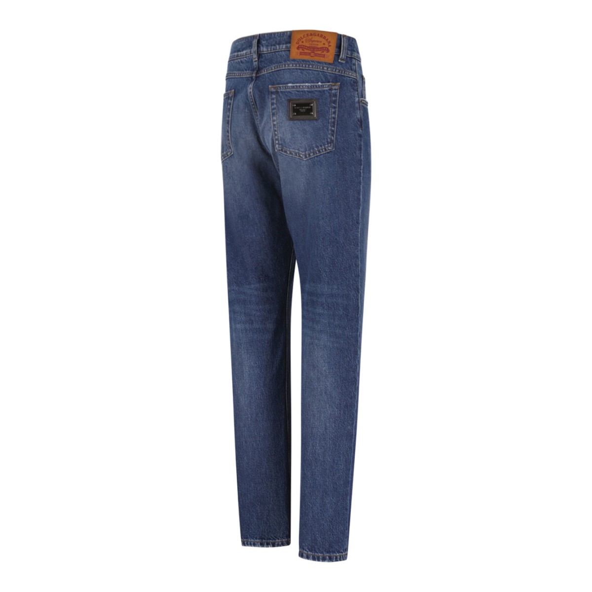 Indigo Blue Logo-Plaque Jeans