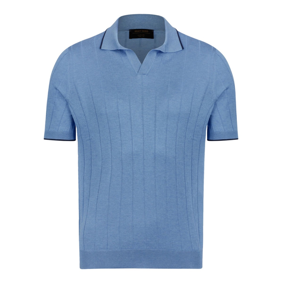 Light Blue Knit Polo Shirt