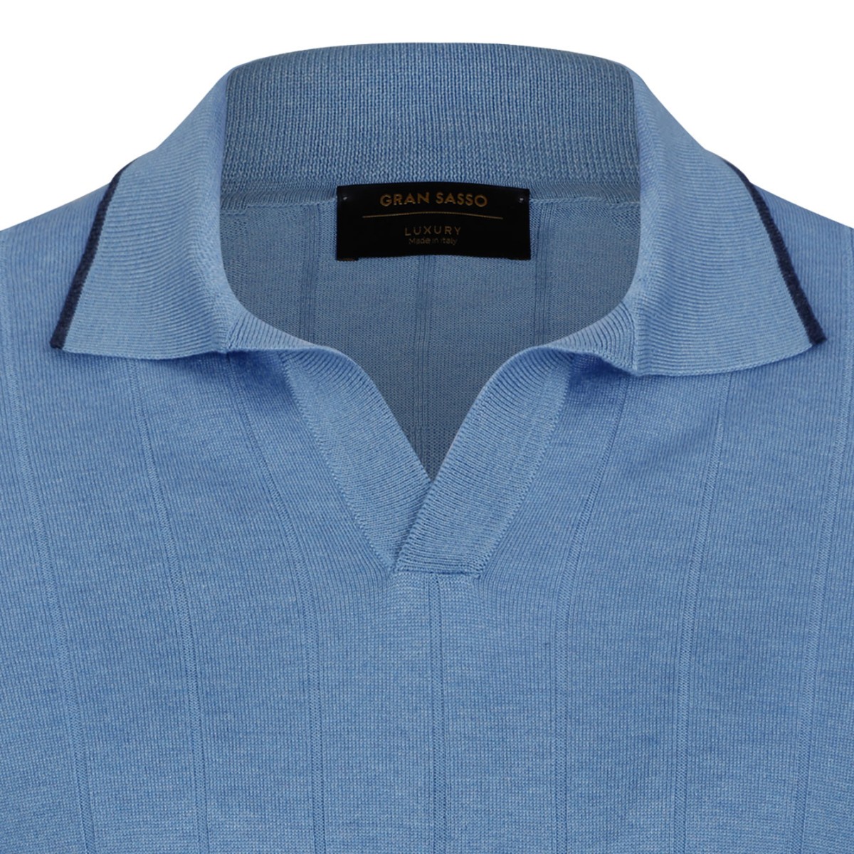 Light Blue Knit Polo Shirt