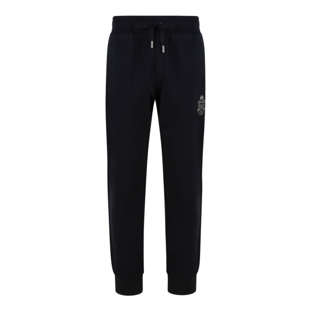 Dark Blue Emblem Drawstring Track Pants