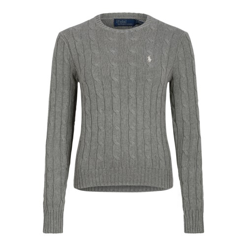 Grey Cable-Knit Sweater
