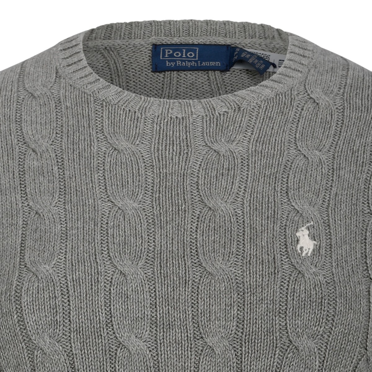 Grey Cable-Knit Sweater