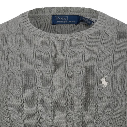 Grey Cable-Knit Sweater