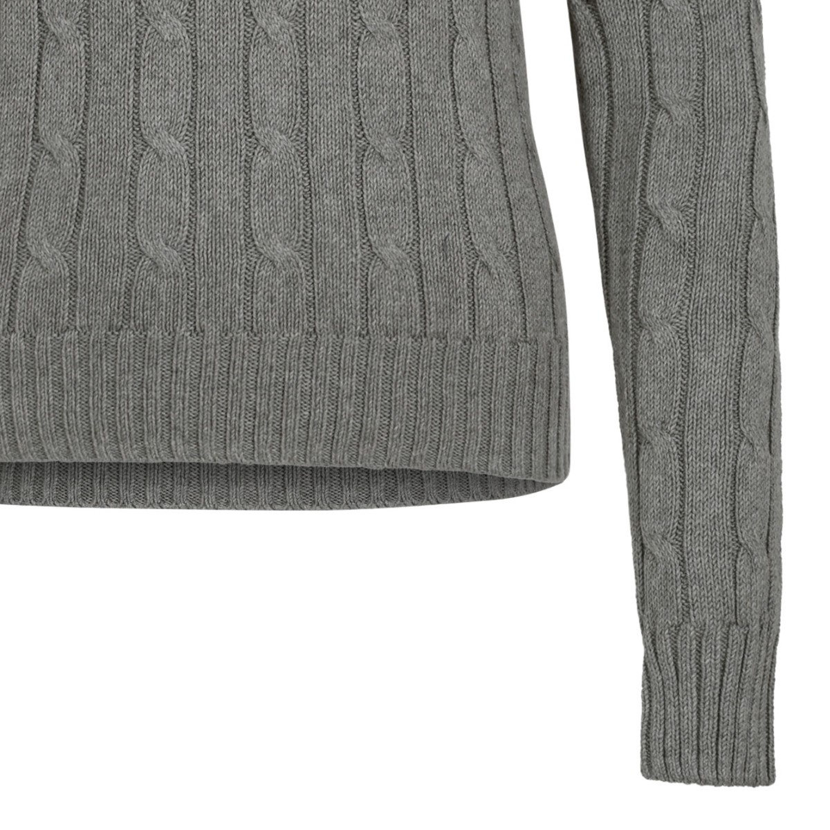 Grey Cable-Knit Sweater